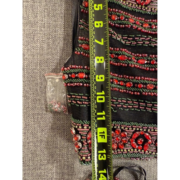 Embellished Jovani Beaded Crop Top & Floral Tulle Skirt Set Women's - Picture 8 of 16